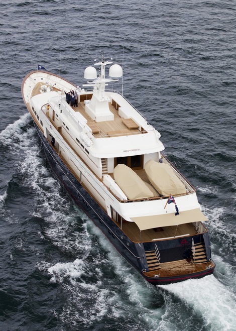 Image for article Feadship's 42m superyacht 'Masquerade of Sole' leaves Pendennis as 47m 'A2'